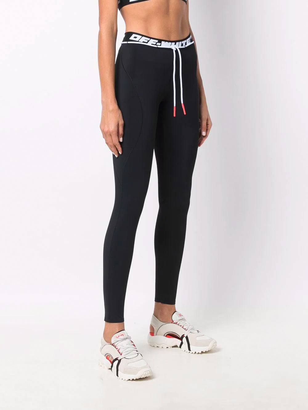 OFF-WHITE WOMEN Athl Logo Band Leggings Black - MAISONDEFASHION.COM