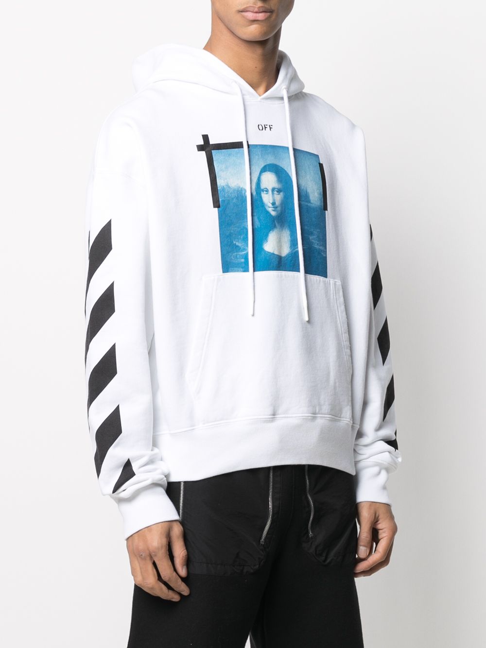 OFF-WHITE Blue Mona Lisa Over Hoodie White - Maison De Fashion 