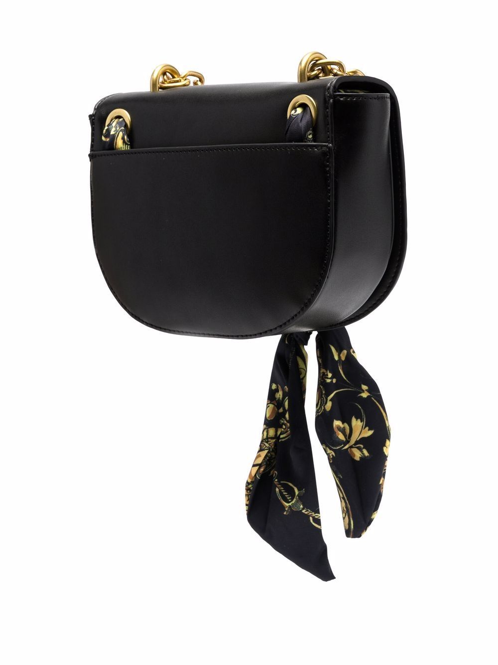 VERSACE WOMEN Scarf-detail crossbody bag Black/Gold - MAISONDEFASHION.COM