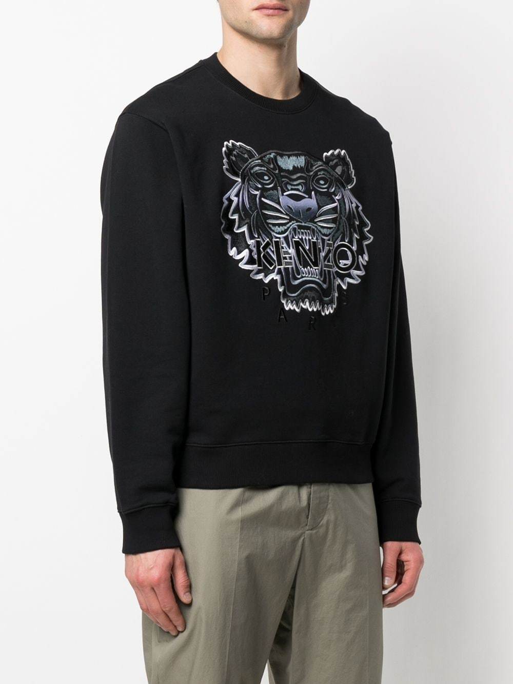Kenzo Grey Tiger Sweatshirt Black - MAISONDEFASHION.COM