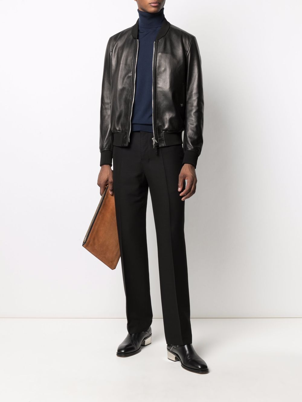 TOM FORD Leather Short Jacket - MAISONDEFASHION.COM