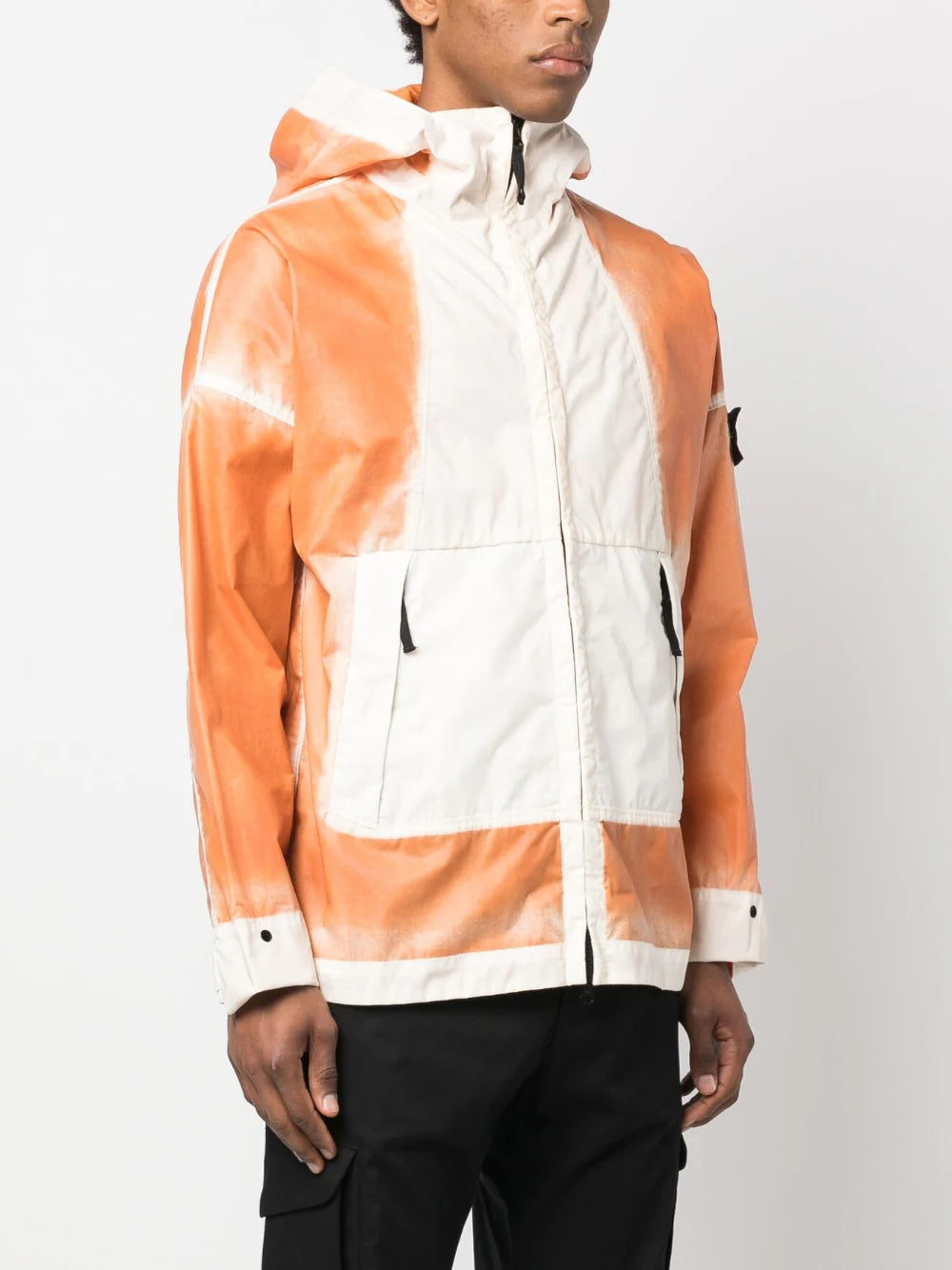 STONE ISLAND Hand Sprayed Mussola Jacket Orange - MAISONDEFASHION.COM