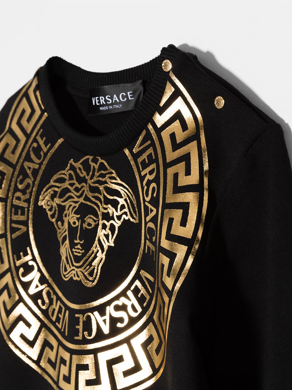 VERSACE KIDS Medusa-Head sweater dress Black - MAISONDEFASHION.COM