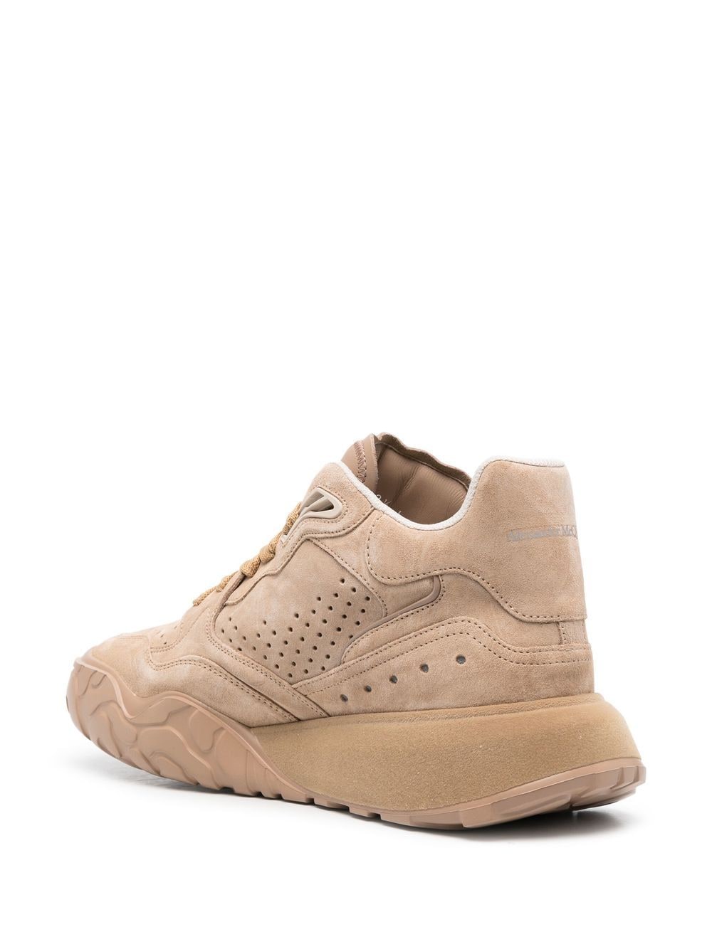 Alexander McQueen Suede Court Sneakers Beige - MAISONDEFASHION.COM