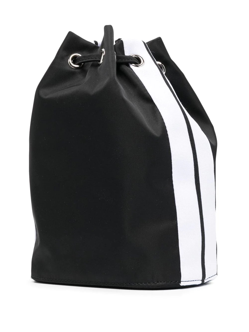 PALM ANGELS WOMEN Venice Track Drawstring Bag Black/White - MAISONDEFASHION.COM