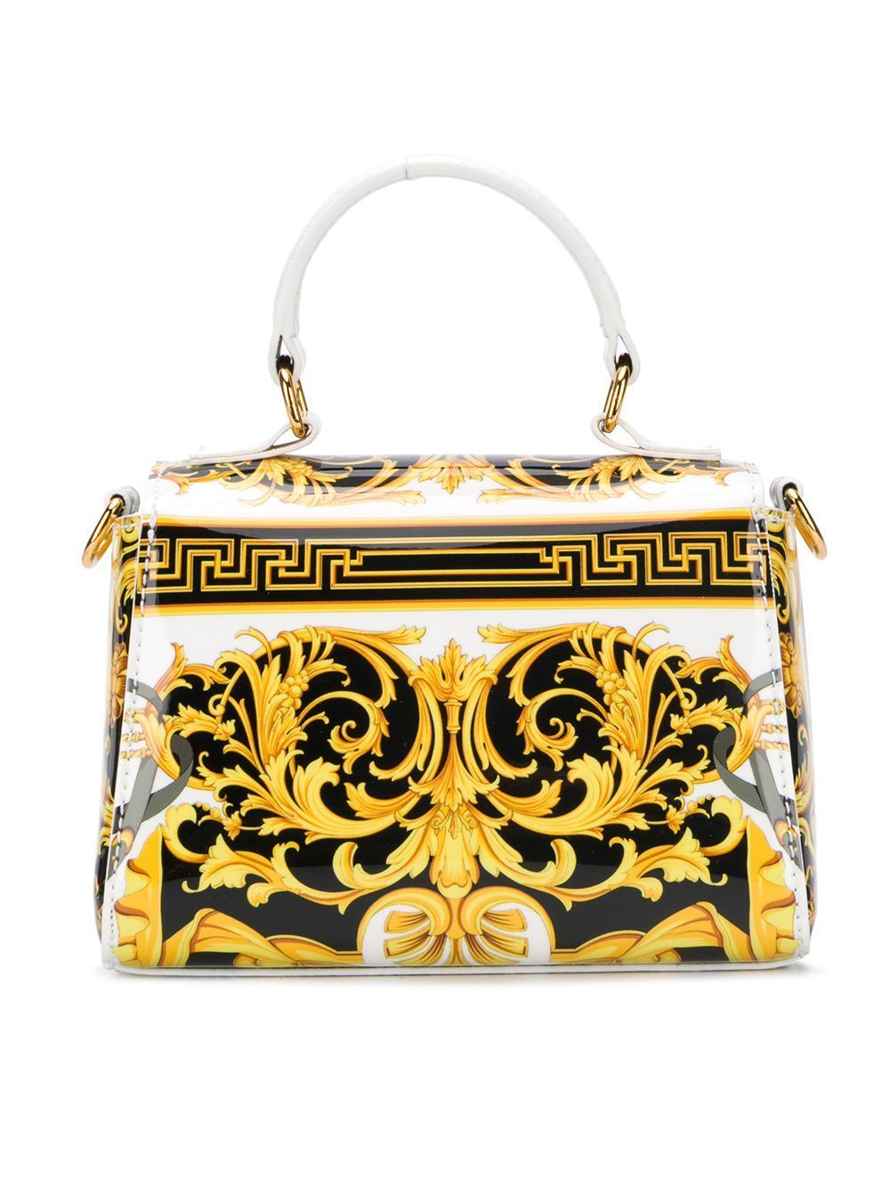 VERSACE KIDS Baroque Print Handbag Gold/White - Maison De Fashion 