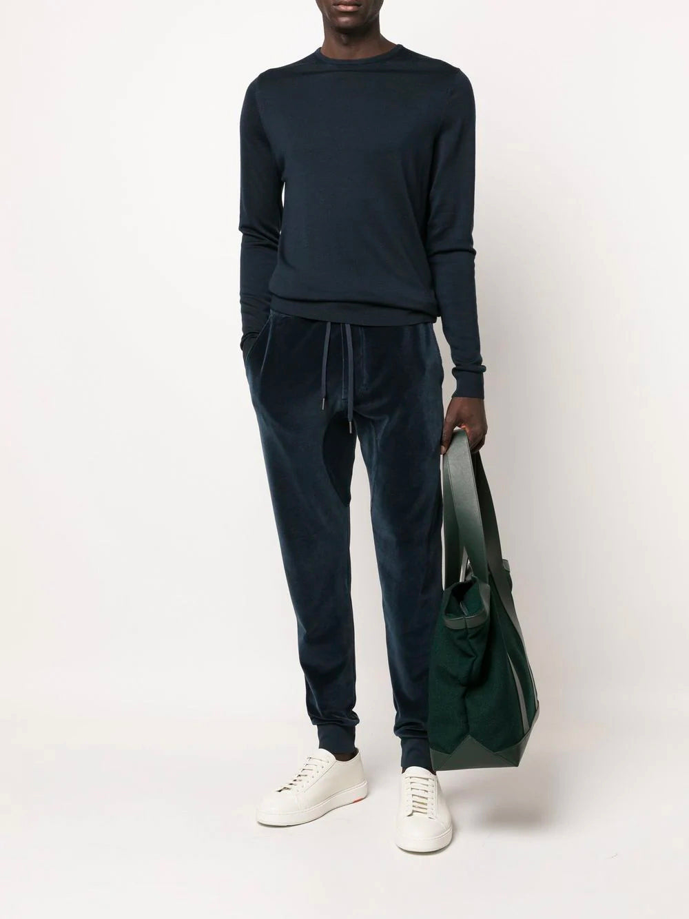 TOM FORD Four-pocket Drawstring-Waist Track Pants Navy - MAISONDEFASHION.COM