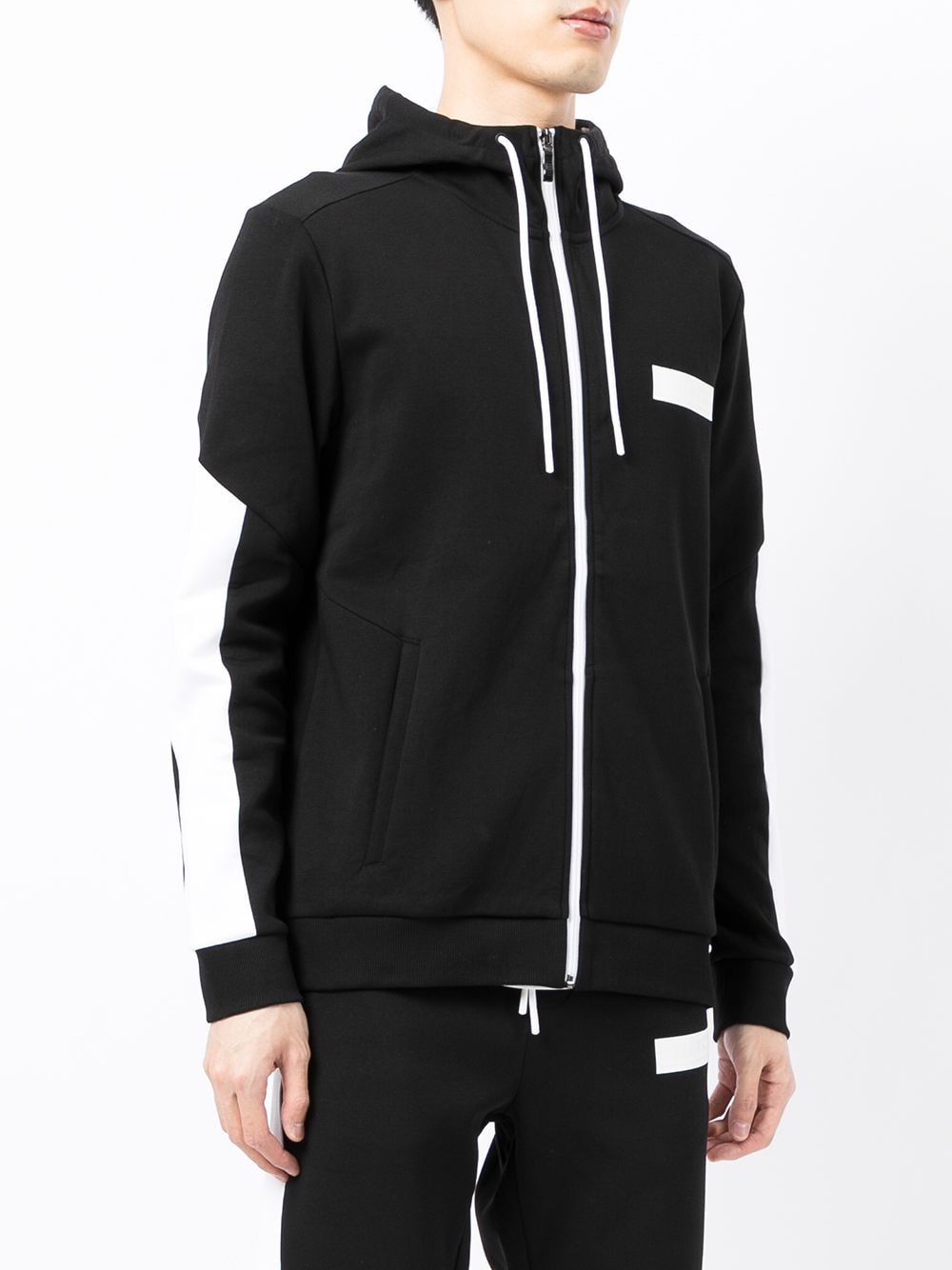 BOSS Contrast Zip Logo Jacket Black - MAISONDEFASHION.COM