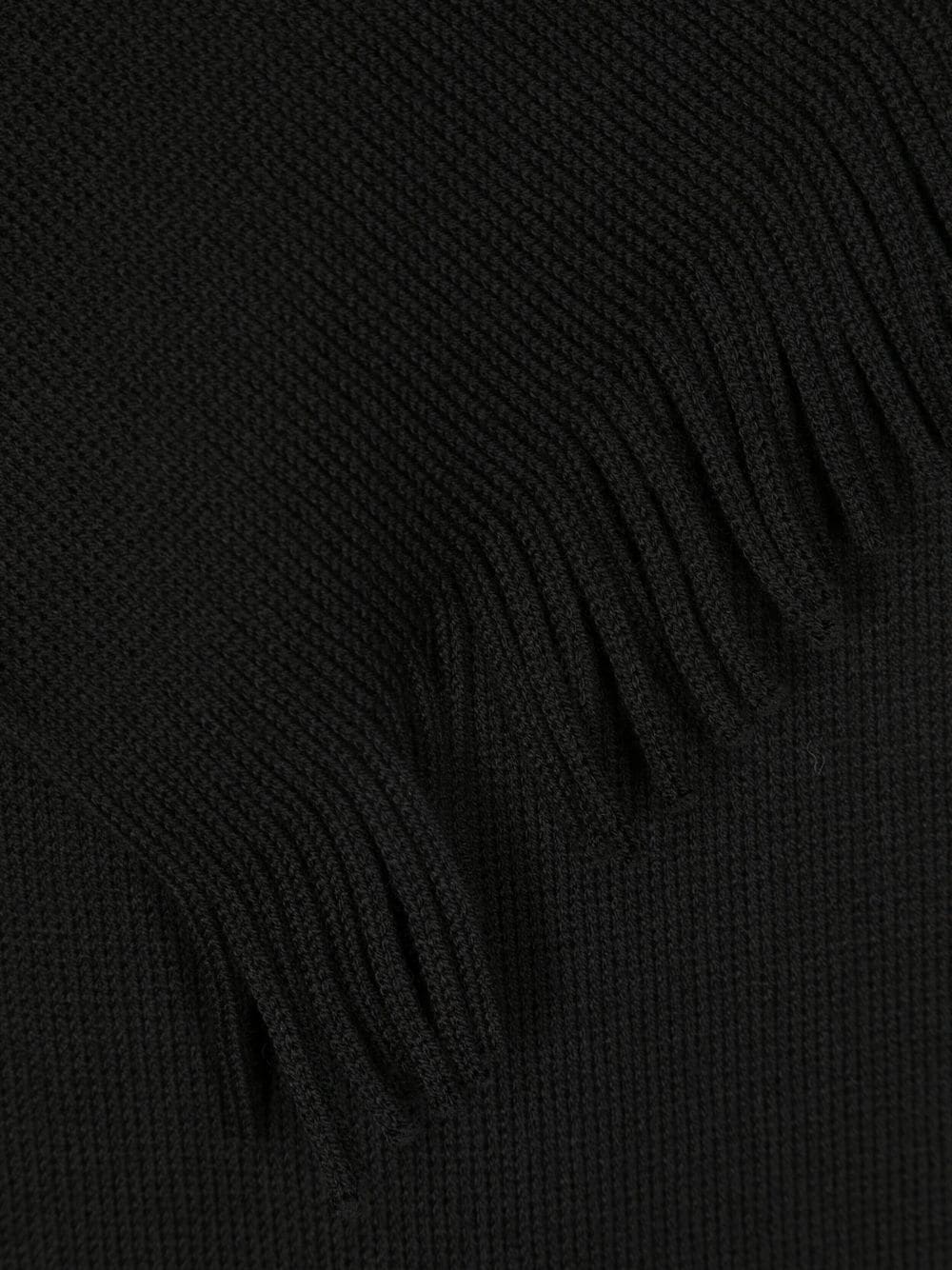 BOSS Logo-embroidered Wool Scarf Black - MAISONDEFASHION.COM