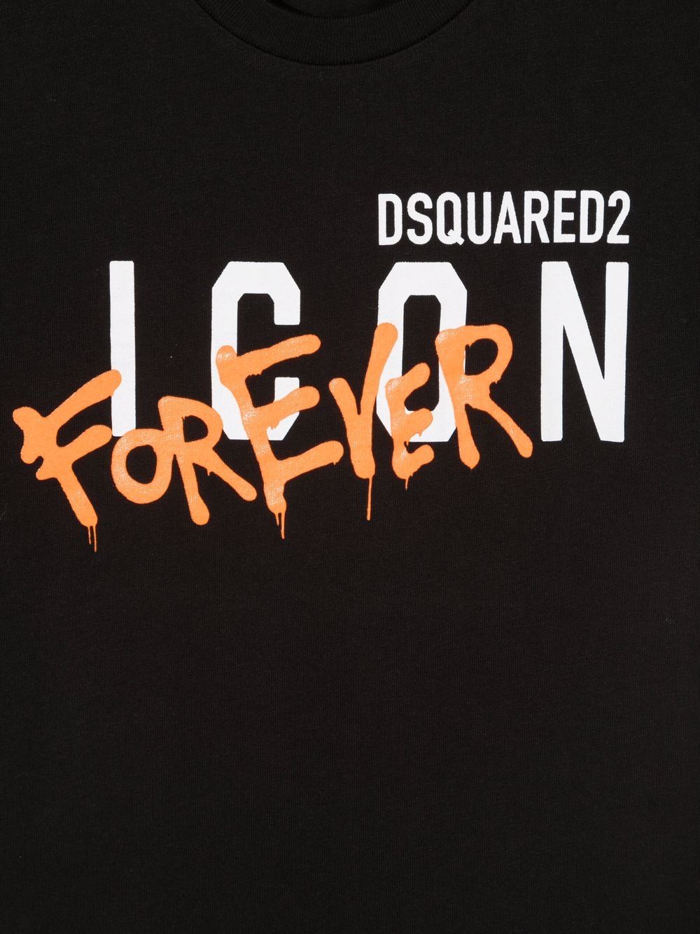 DSQUARED2 KIDS Logo Print T-Shirt Black - MAISONDEFASHION.COM