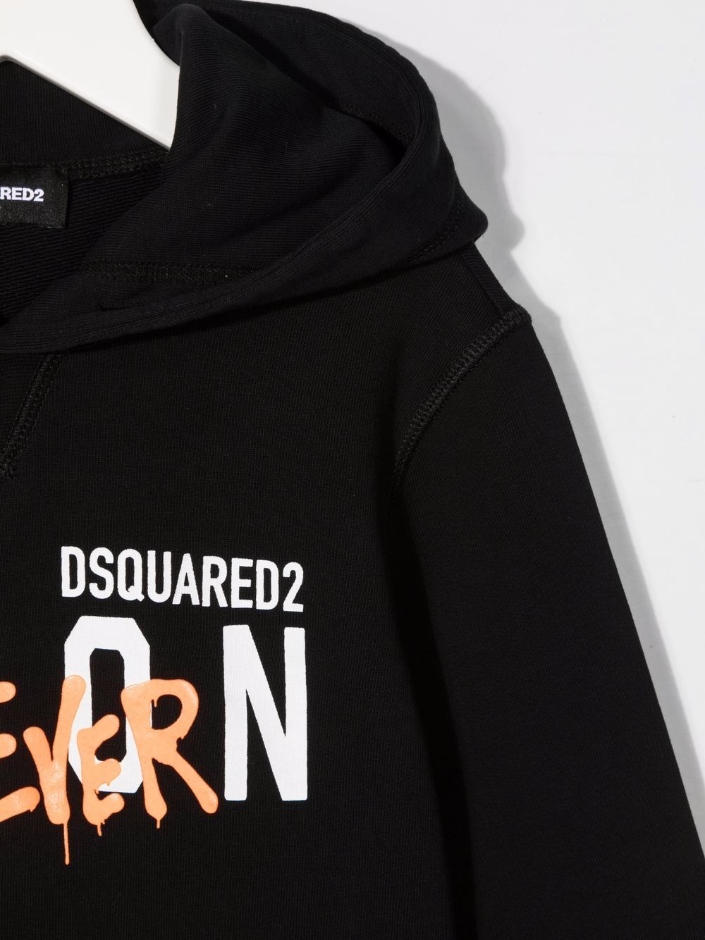 DSQUARED2 KIDS Logo Print Hoodie Black - MAISONDEFASHION.COM