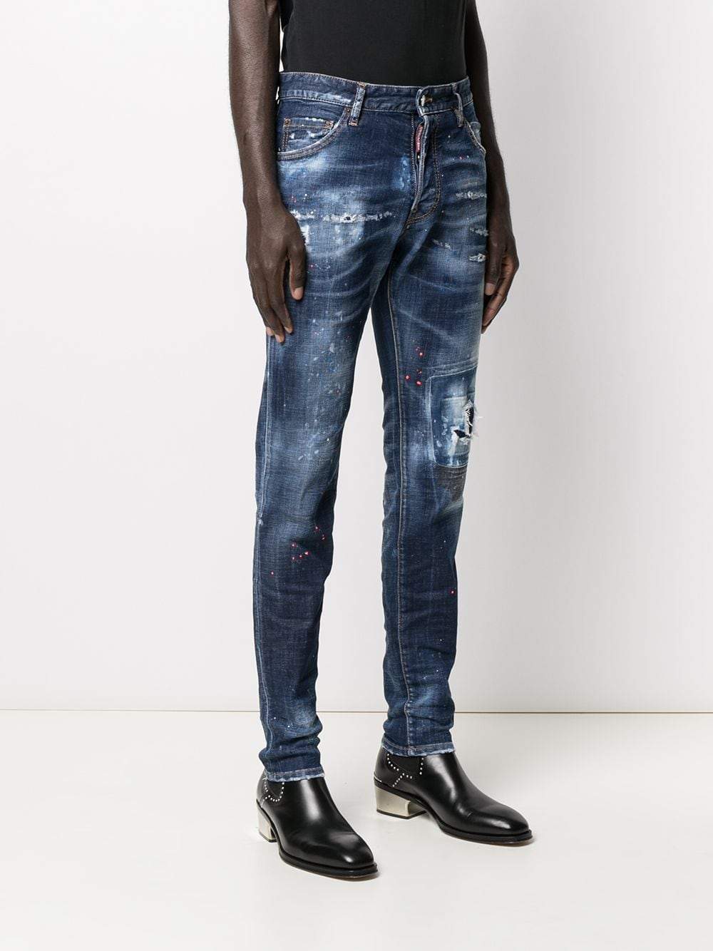 DSQUARED2 5 Pocket Skinny Logo Jeans - MAISONDEFASHION.COM