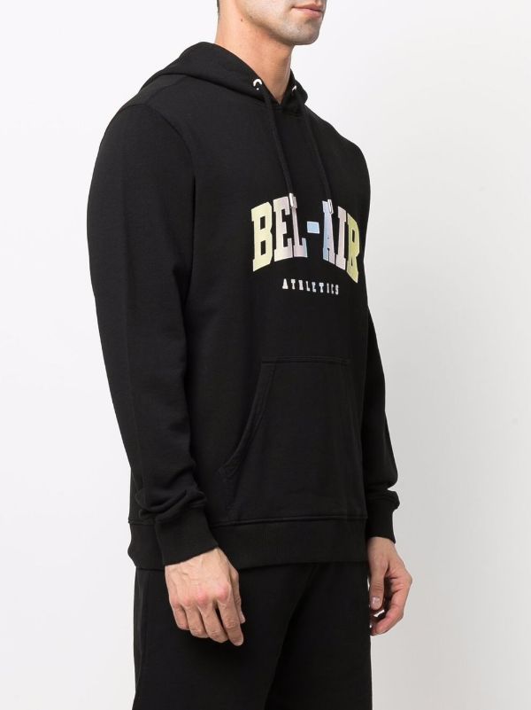 BEL-AIR ATHLETICS Logo Hoodie Black - MAISONDEFASHION.COM