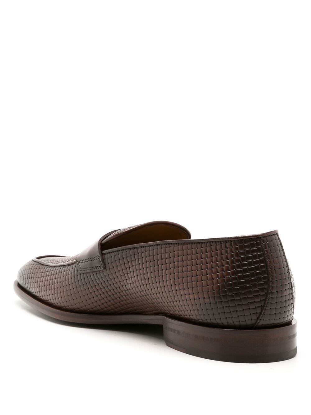 BOSS Lisbon woven leather loafers Brown - MAISONDEFASHION.COM