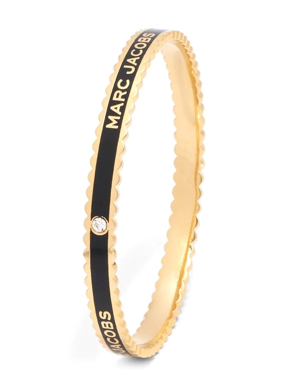 MARC JACOBS WOMEN The Medallion Scalloped Bangle Black/Gold - MAISONDEFASHION.COM