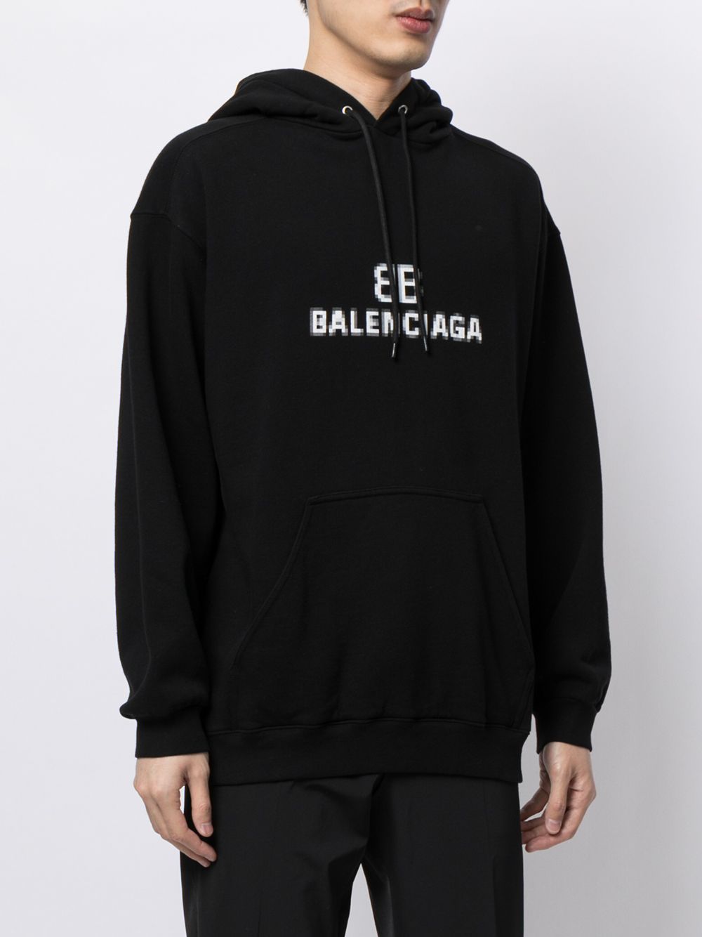 Balenciaga logo hoodie black on sale