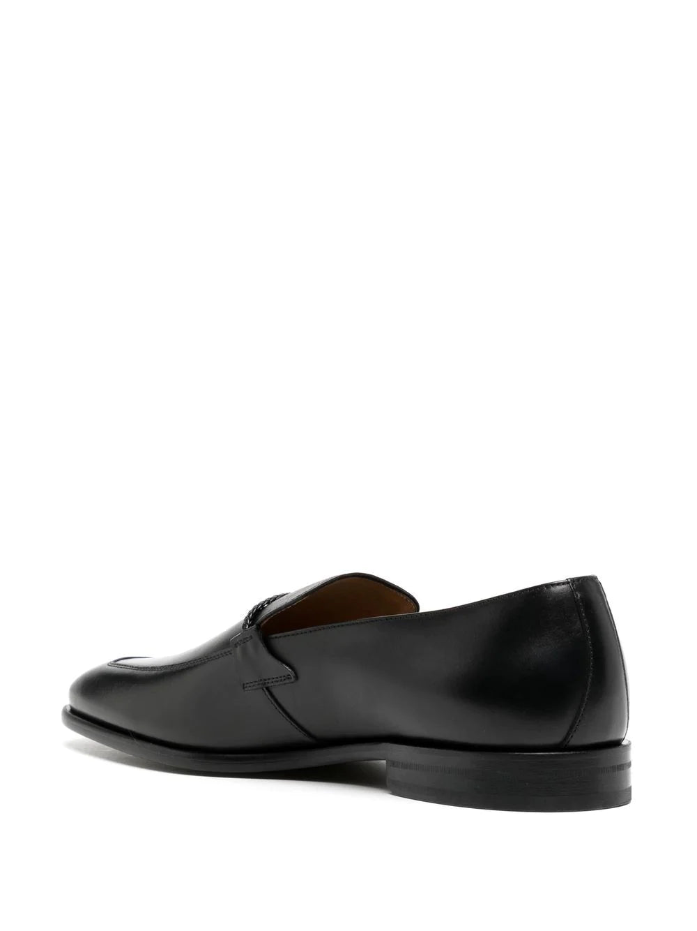 BOSS Rope-embellished almond-toe loafers Black - MAISONDEFASHION.COM