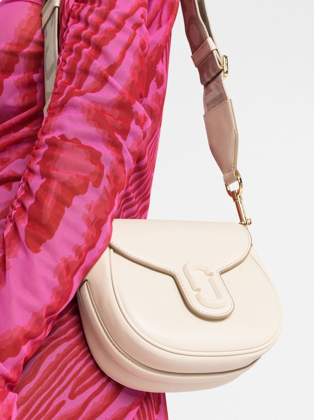 MARC JACOBS WOMEN The J Marc Small Saddle Bag Cloud White - MAISONDEFASHION.COM