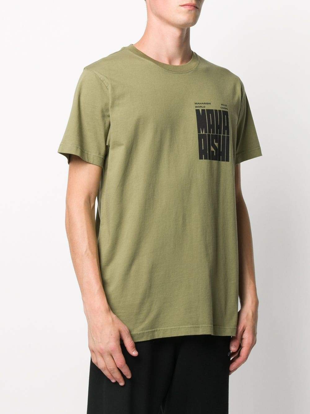 MAHARISHI World Corps Logo Print T-shirt Olive - Maison De Fashion 