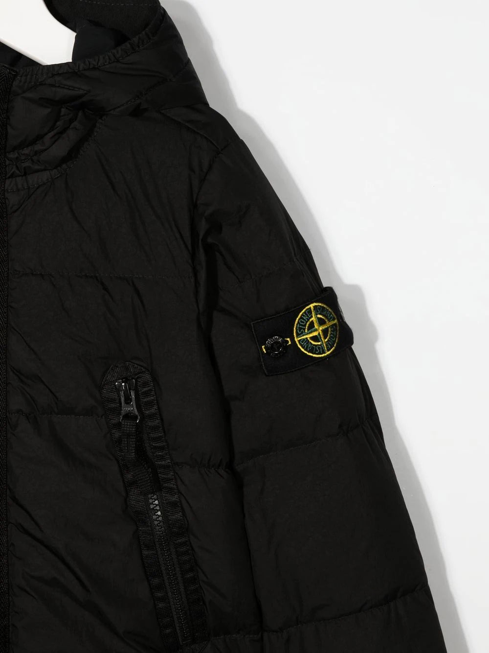 STONE ISLAND KIDS Logo-patch detail padded jacket Black - MAISONDEFASHION.COM