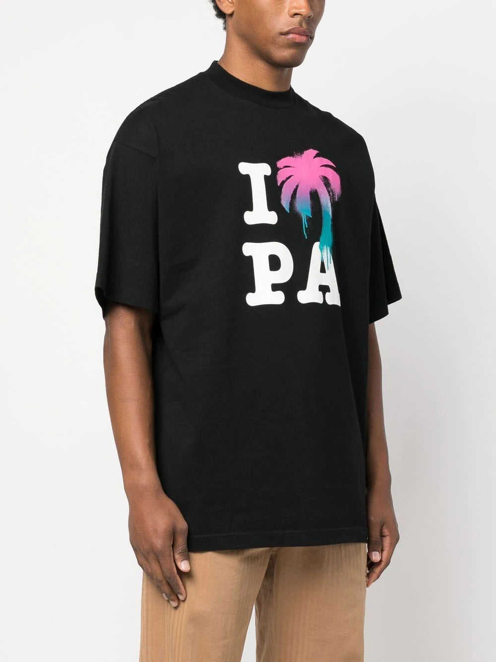 PALM ANGELS I Love Pa Classic Tee Black/Multi - MAISONDEFASHION.COM