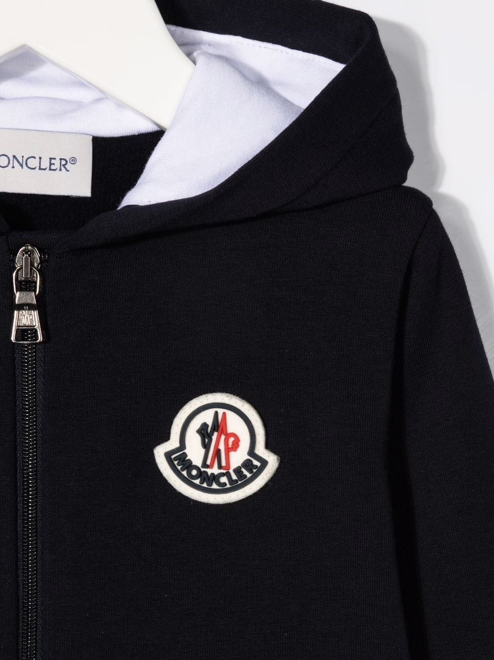 MONCLER BABY Logo-patch hooded jacket Navy - MAISONDEFASHION.COM