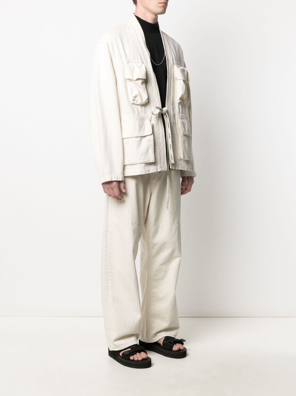 AMBUSH Kimono Denim Jacket Beige - MAISONDEFASHION.COM