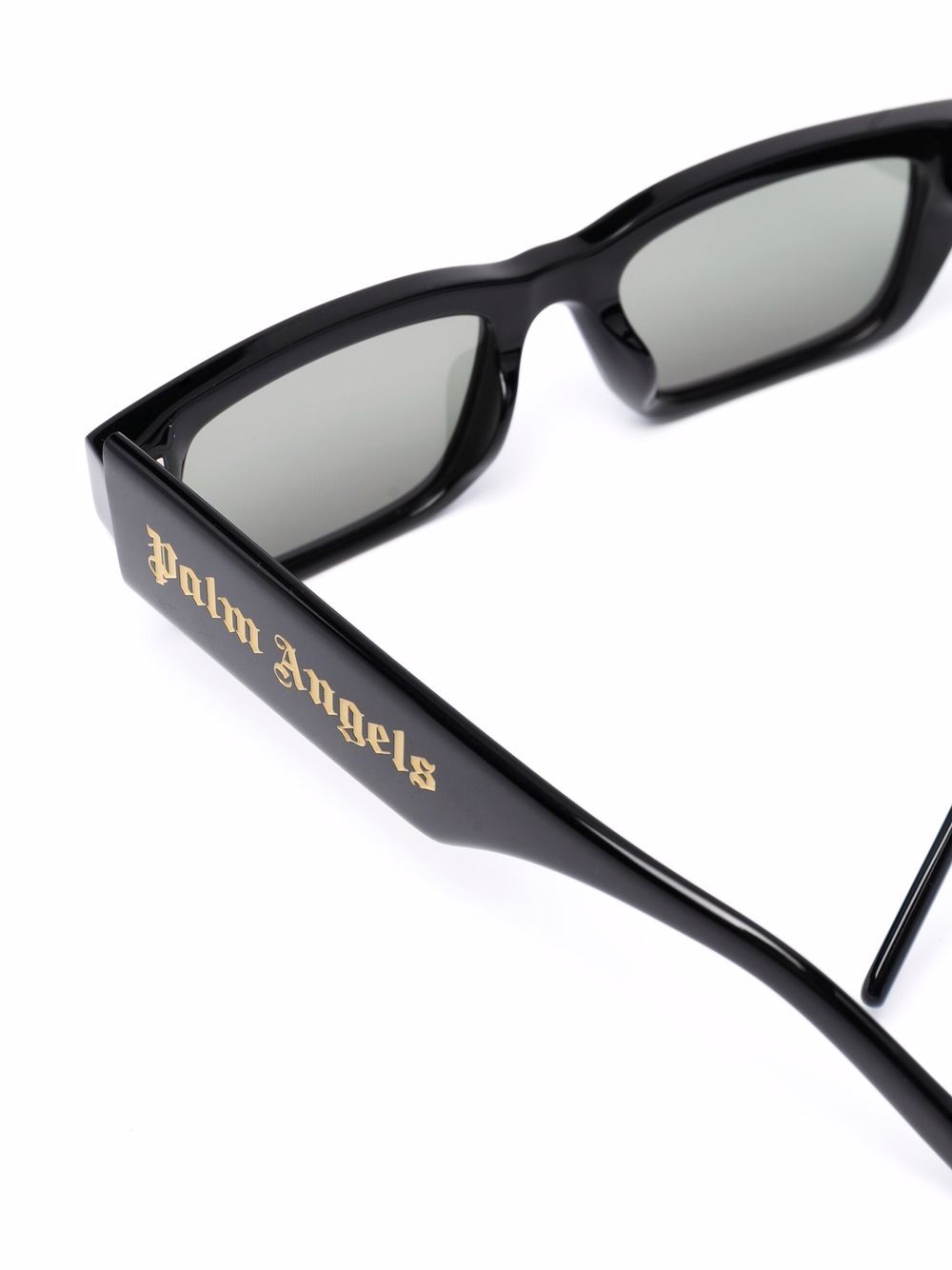 PALM ANGELS Rectangle Frame Sunglasses Black/Green - MAISONDEFASHION.COM