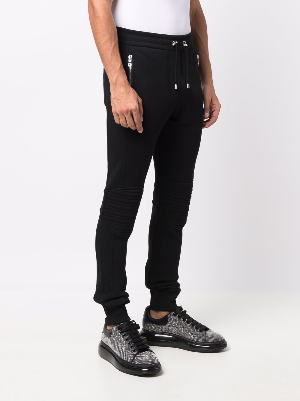 BALMAIN Embossed Sweatpants Black - MAISONDEFASHION.COM
