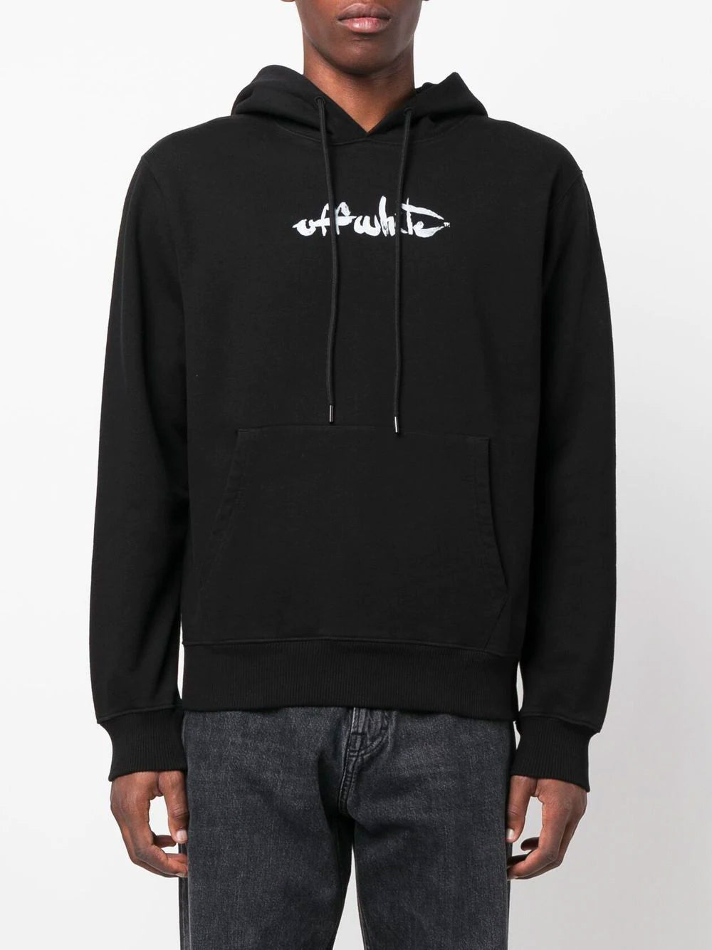 OFF-WHITE Paint Arrow Slim Hoodie Black - MAISONDEFASHION.COM