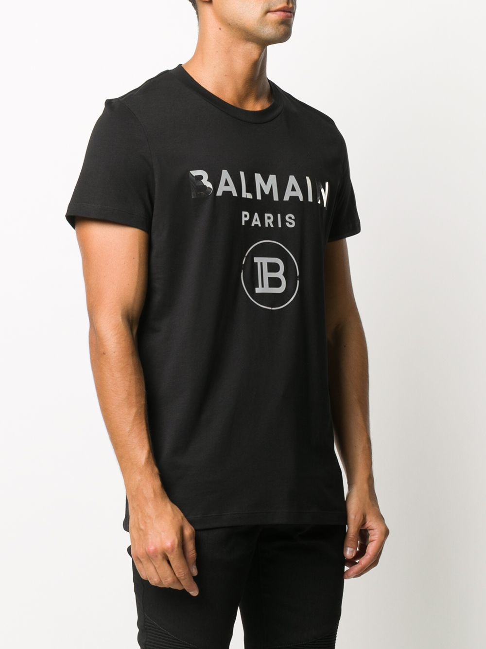 BALMAIN Mirrored Logo T-Shirt Black - Maison De Fashion 