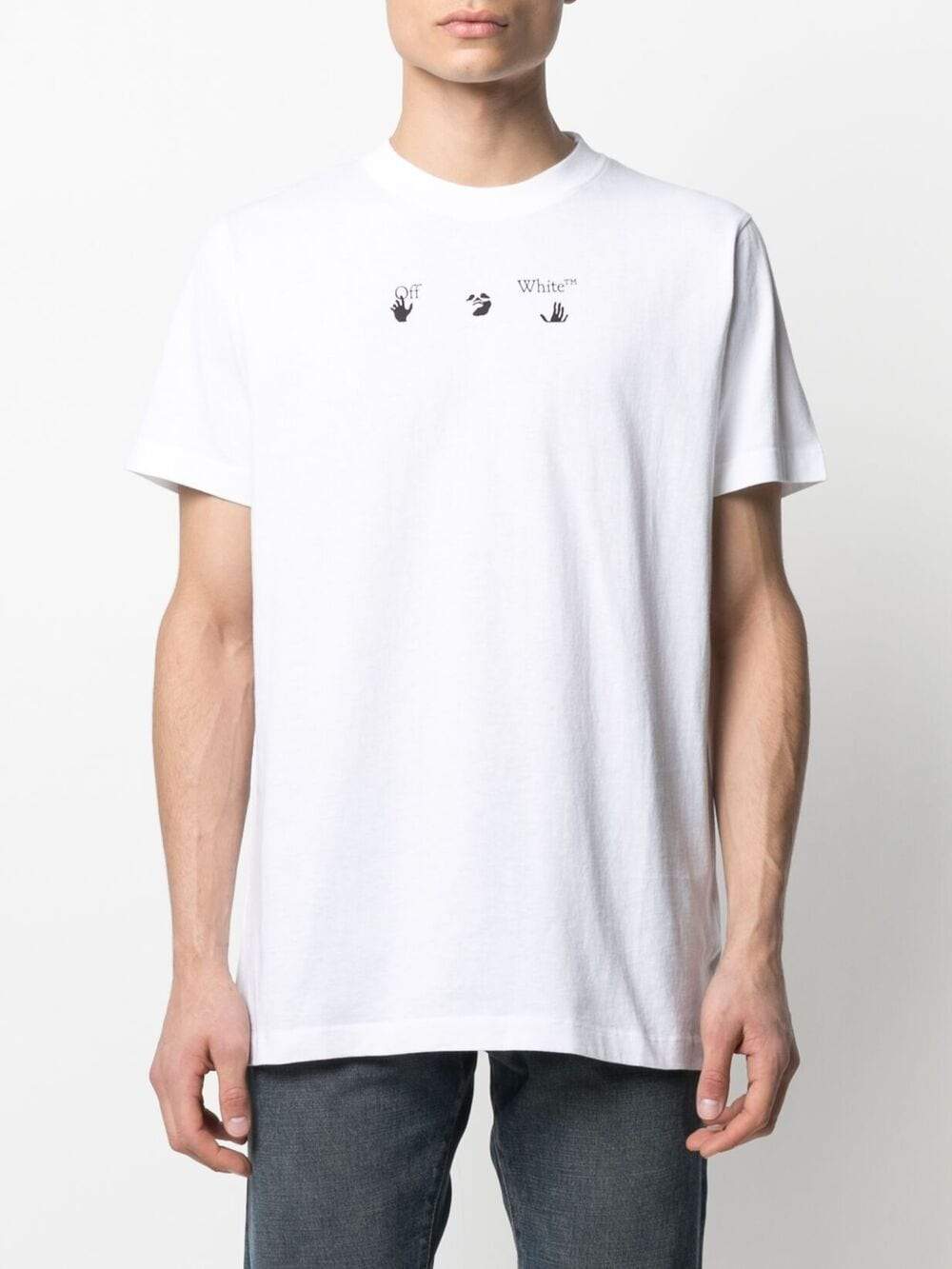 OFF-WHITE Black Marker Slim T-Shirt White - MAISONDEFASHION.COM