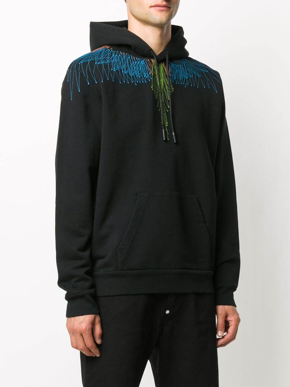 Marcelo Burlon Bezier Wings Hoodie Black - Maison De Fashion 