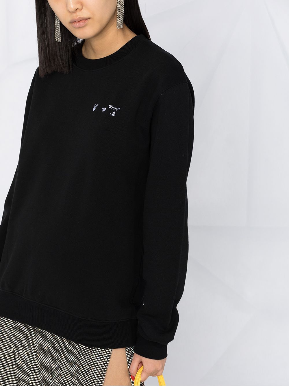 OFF-WHITE WOMEN Liquid Melt Arrow sweatshirt Black - MAISONDEFASHION.COM