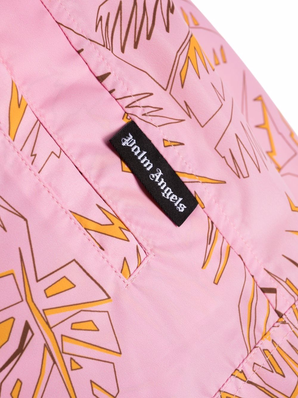 PALM ANGELS Abstract Palms Swim Shorts Pink - MAISONDEFASHION.COM