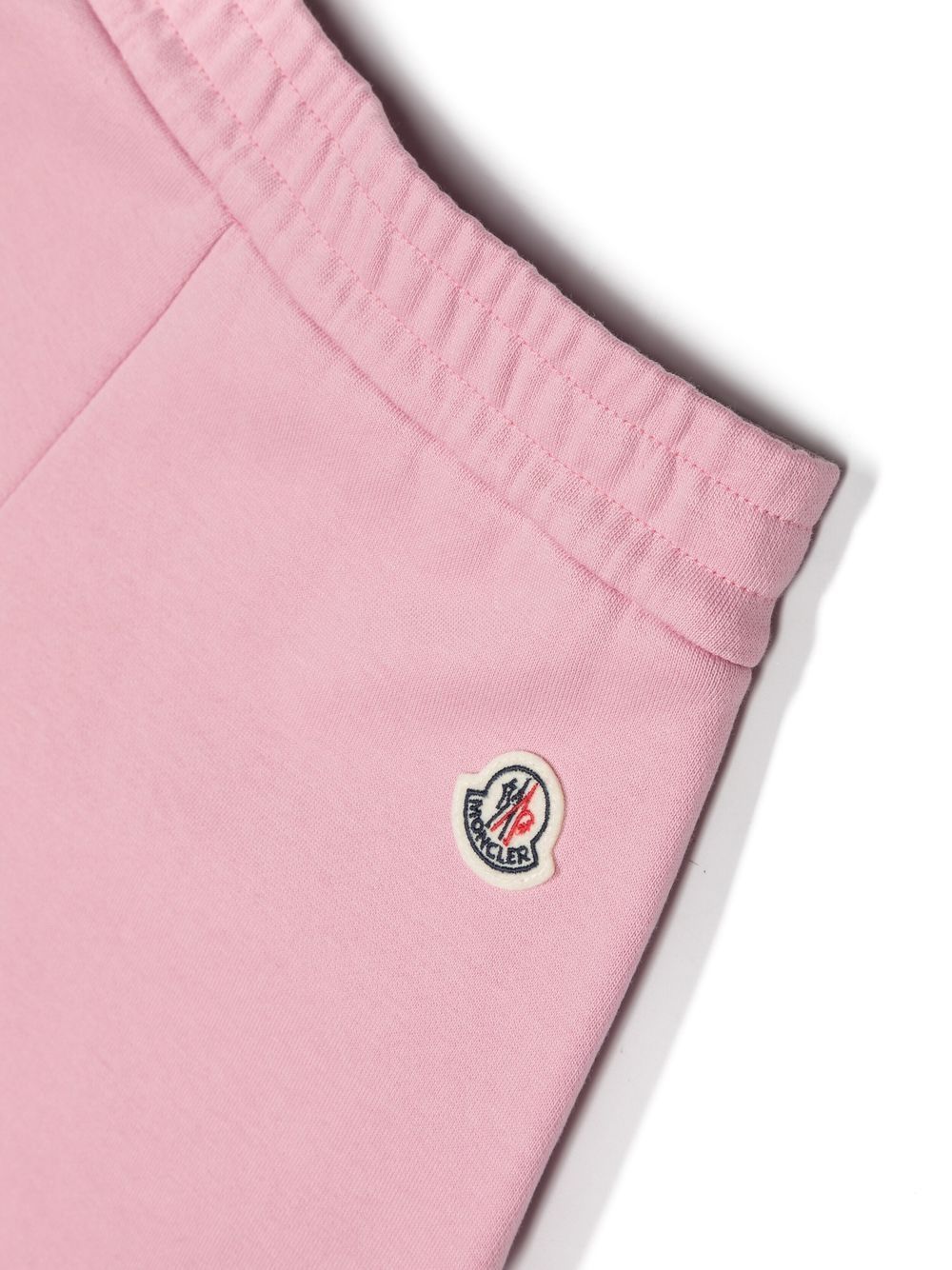 MONCLER KIDS Logo Embossed Shorts Pink - MAISONDEFASHION.COM