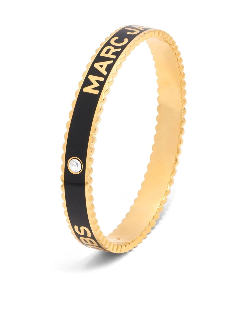 MARC JACOBS WOMEN The Medallion Large Bangle Black/Gold - MAISONDEFASHION.COM