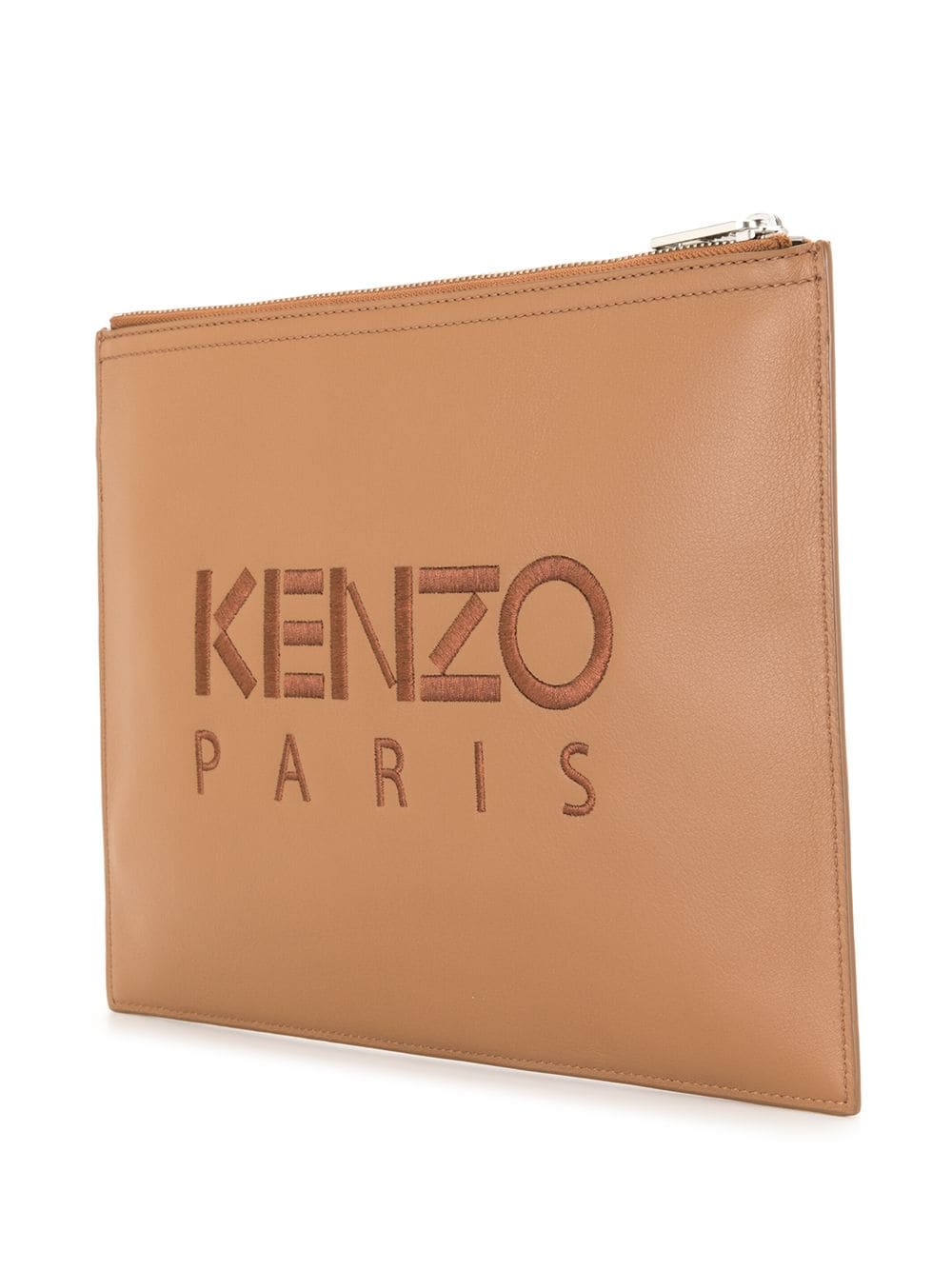 Kenzo Tiger Embroidered Zipped Strap Clutch Brown - Maison De Fashion 