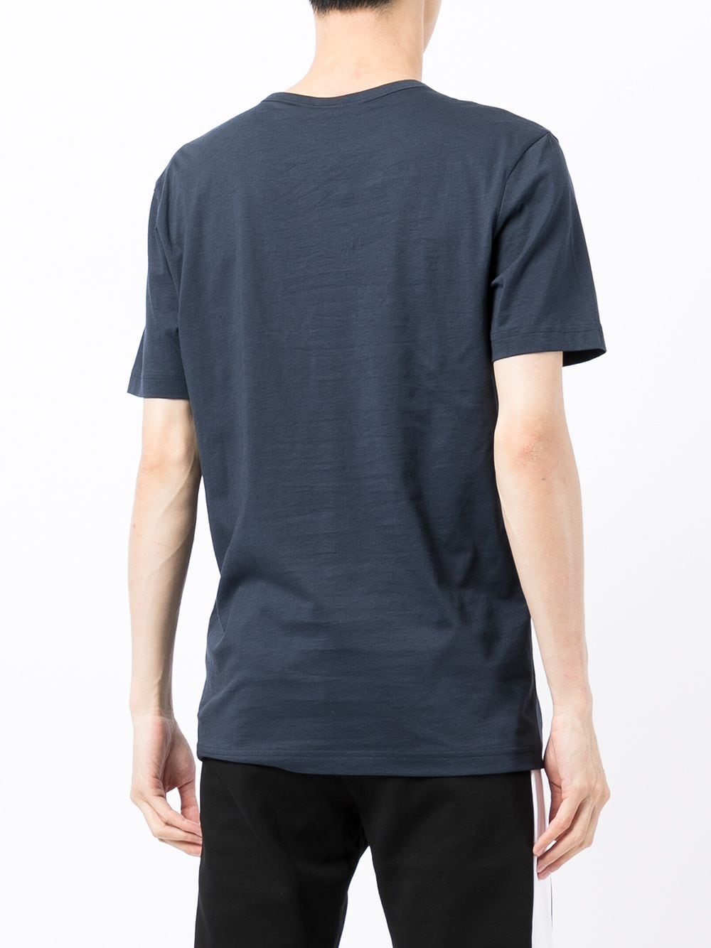 BOSS Curved Logo print T-shirt Navy - MAISONDEFASHION.COM