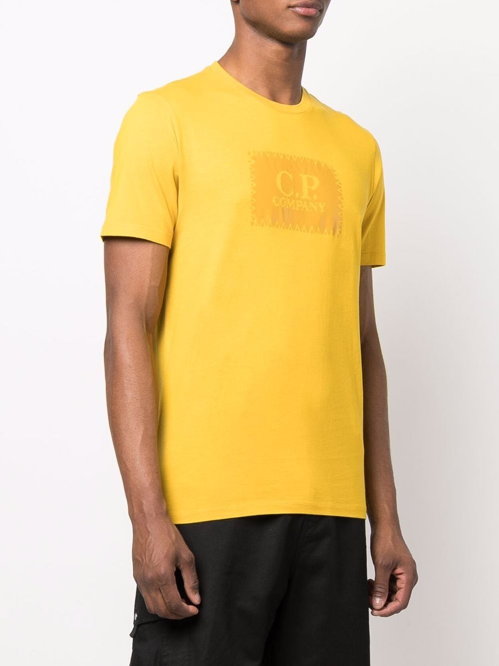 C.P COMPANY Embroidered logo stitching T-shirt Yellow - MAISONDEFASHION.COM