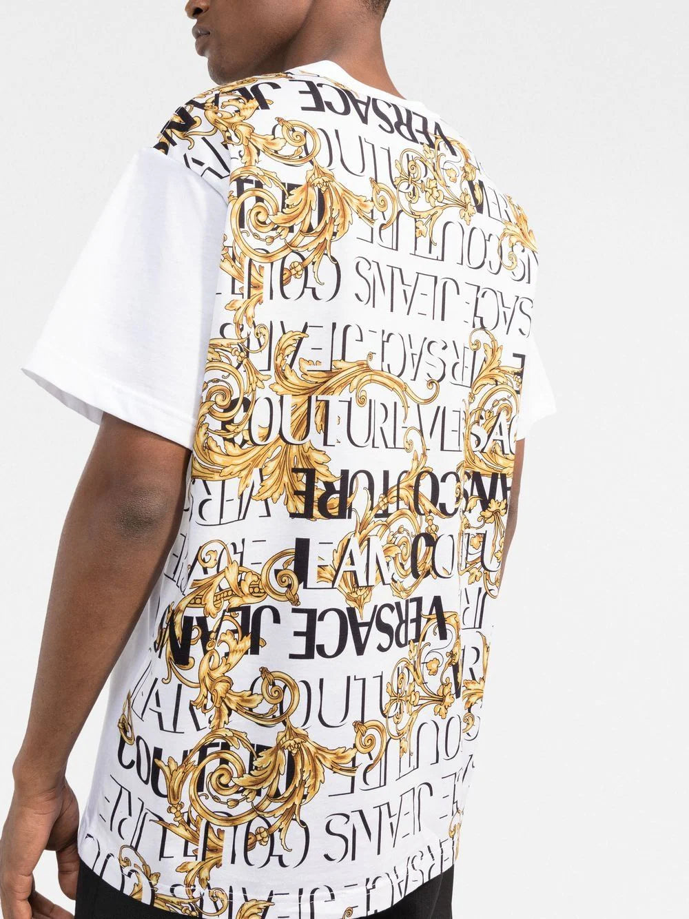 VERSACE Baroque Pocket Detail T-Shirt White - MAISONDEFASHION.COM