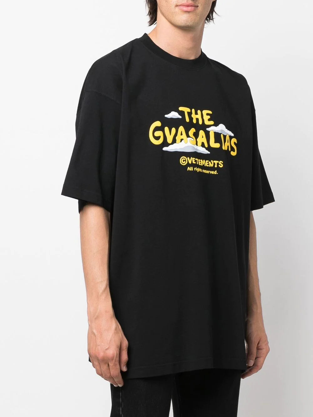 VETEMENTS The Gvasalias Cartoon Logo T-Shirt Black - MAISONDEFASHION.COM