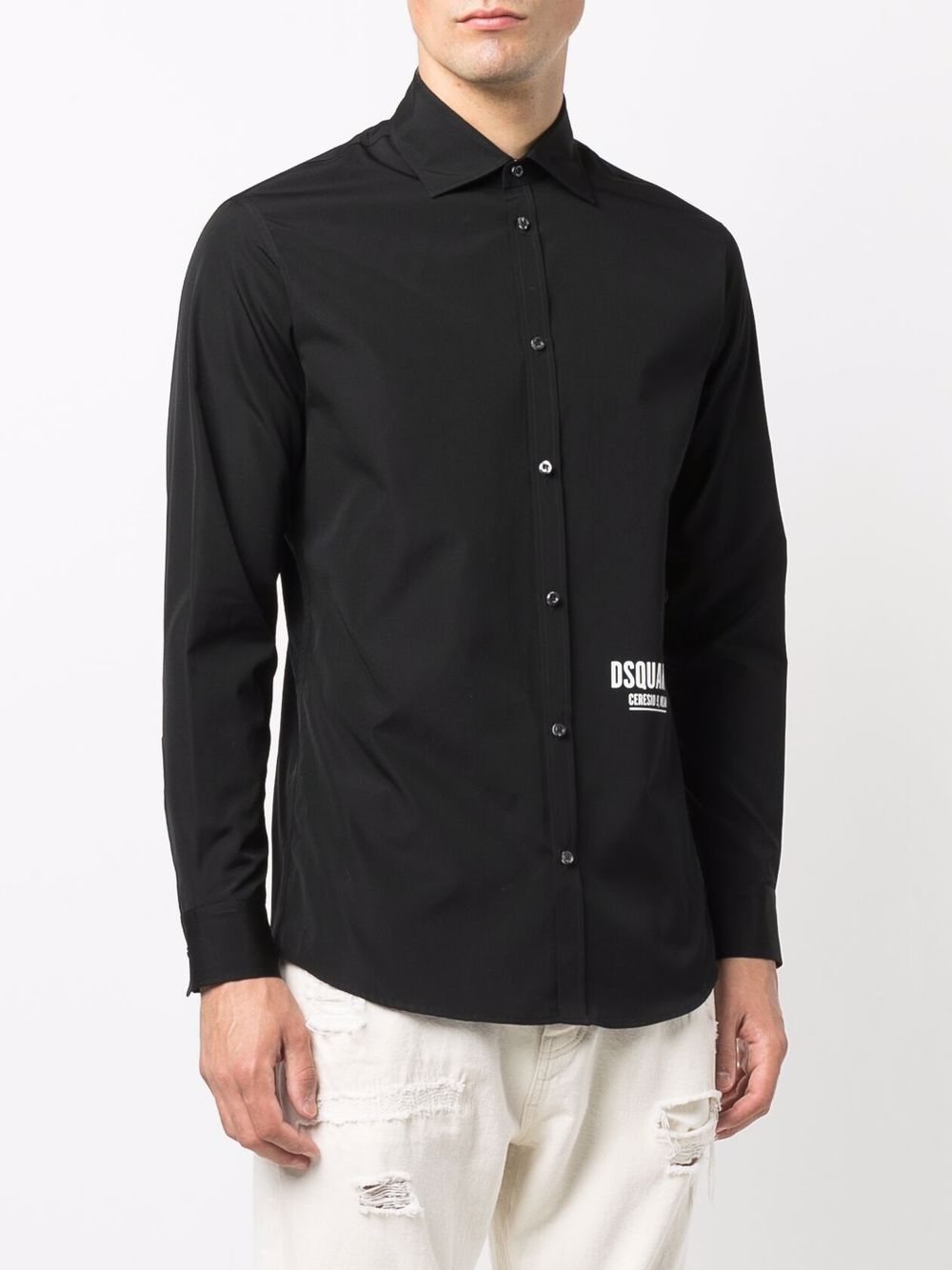 DSQUARED2 long sleeved shirt BLACK - MAISONDEFASHION.COM
