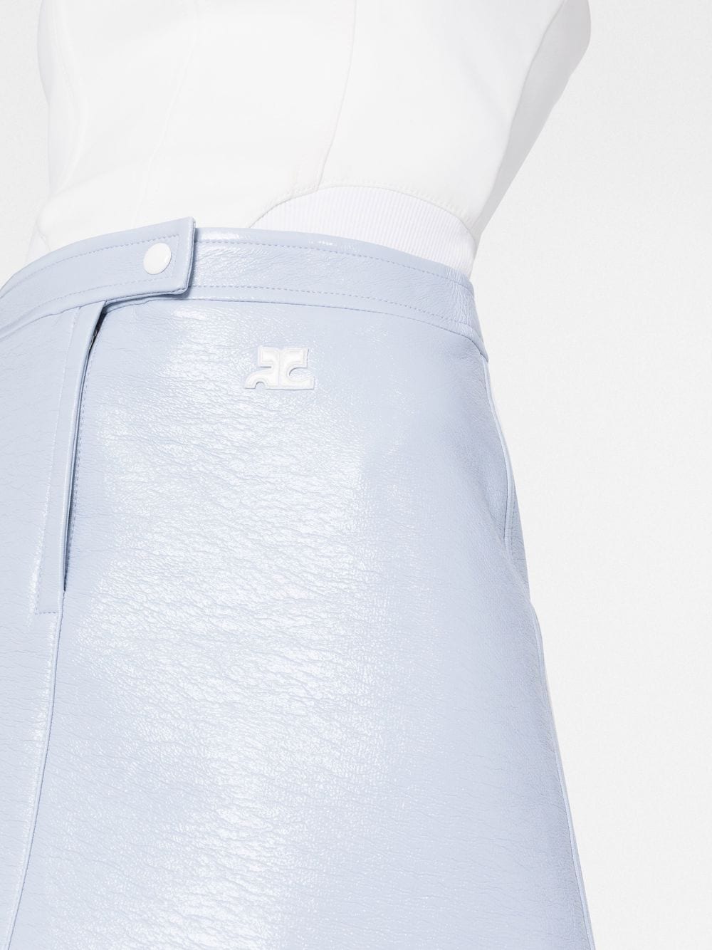 COURREGES WOMEN Vinyl Re-edition Skirt Dark Lilac - MAISONDEFASHION.COM