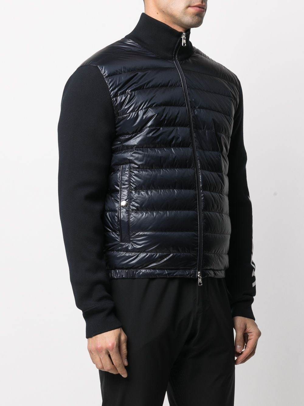 MONCLER Cardigan Tricot Logo Jacket Navy - MAISONDEFASHION.COM