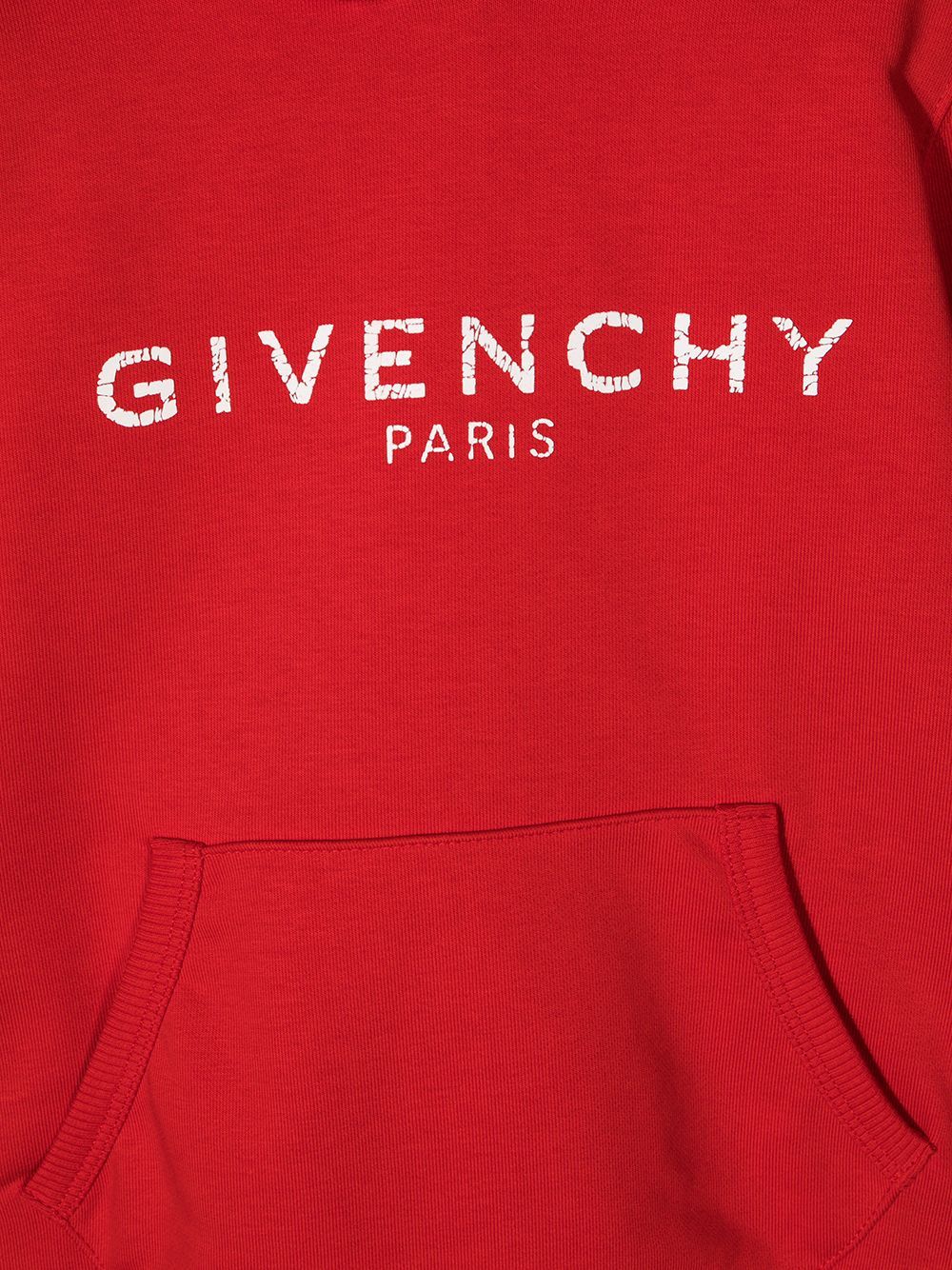 GIVENCHY KIDS Logo-print long-sleeve hoodie Red - MAISONDEFASHION.COM