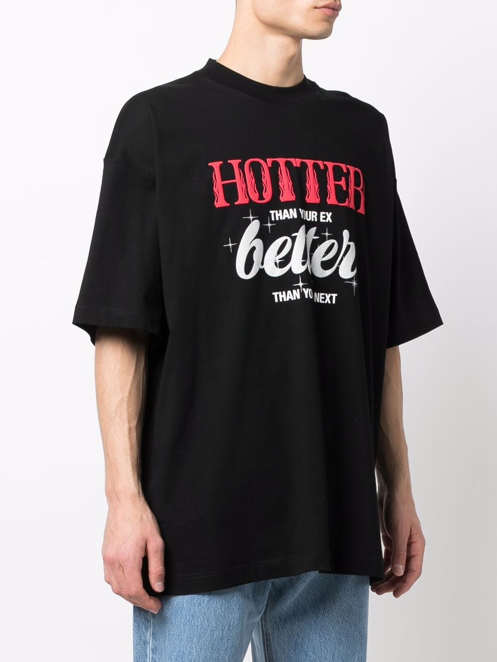 VETEMENTS Hotter Than You're Ex T-Shirt Black - MAISONDEFASHION.COM