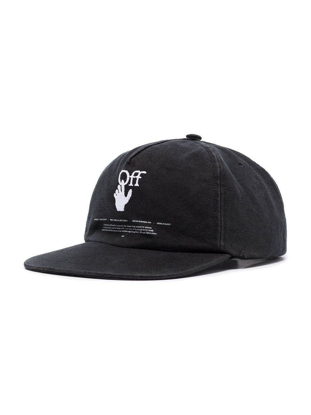 OFF-WHITE Hands Off Logo Embroidered Baseball Cap Black