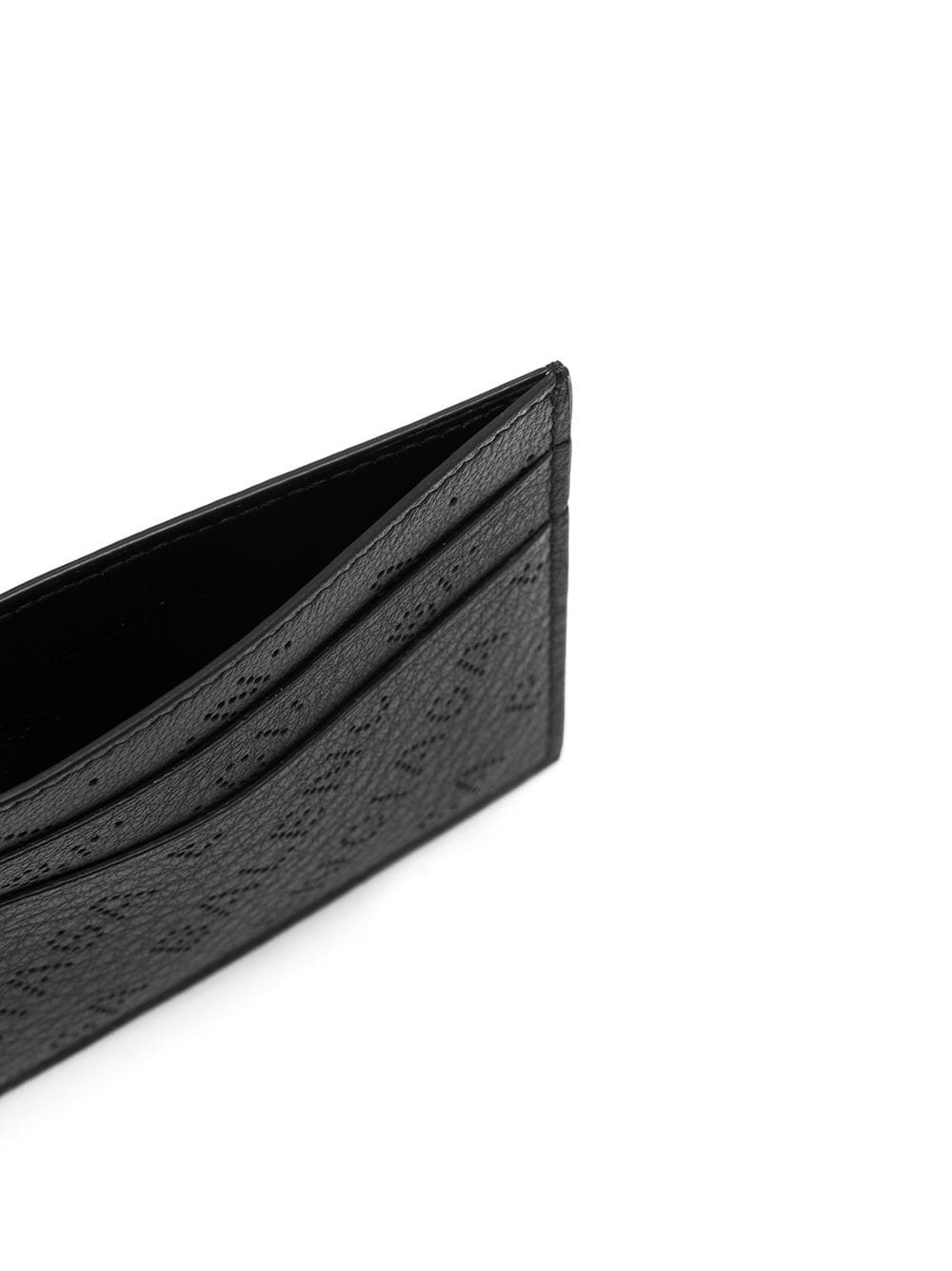 BALENCIAGA Perforated Logo Card Holder Black - MAISONDEFASHION.COM