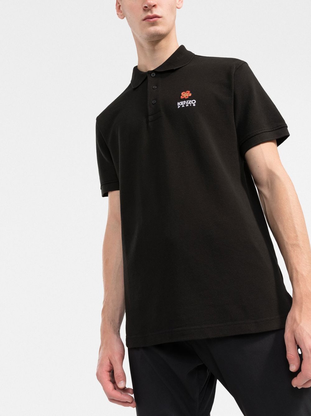 KENZO Boke Flower Polo Shirt Black - MAISONDEFASHION.COM